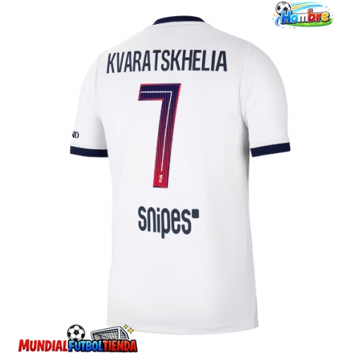 Camiseta Paris Saint-Germain Khvicha Kvaratskhelia #7 Segunda Equipación Replica 2026-27 mangas cortas